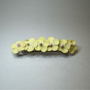 Hand Crafted Yellow and Pink Floral Hair Barrette
